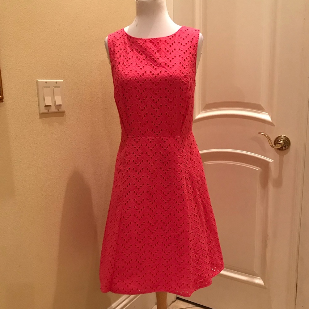 Liz Claiborne pink eyelet dress